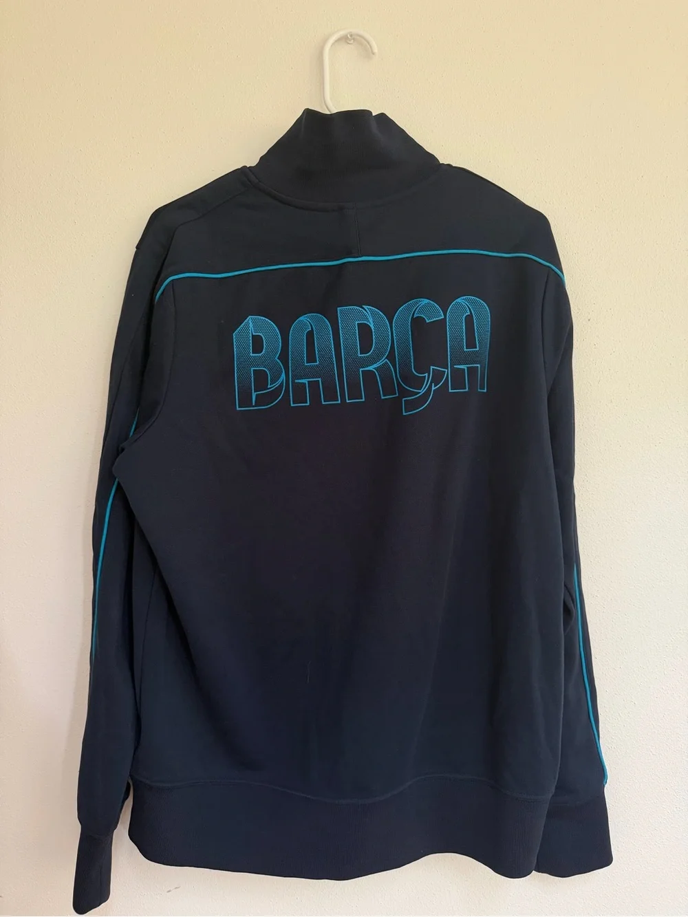 Nike Navy Track Jacket with Teal Accents - FC Barcelona Crest